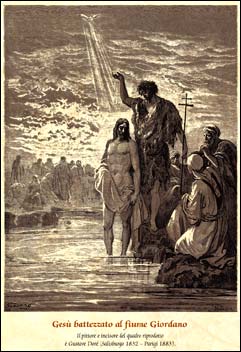 Gesù battezzato al fiume Giordano.